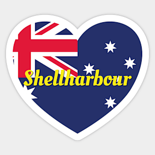 Shellharbour NSW Australia Australian Flag Heart Sticker